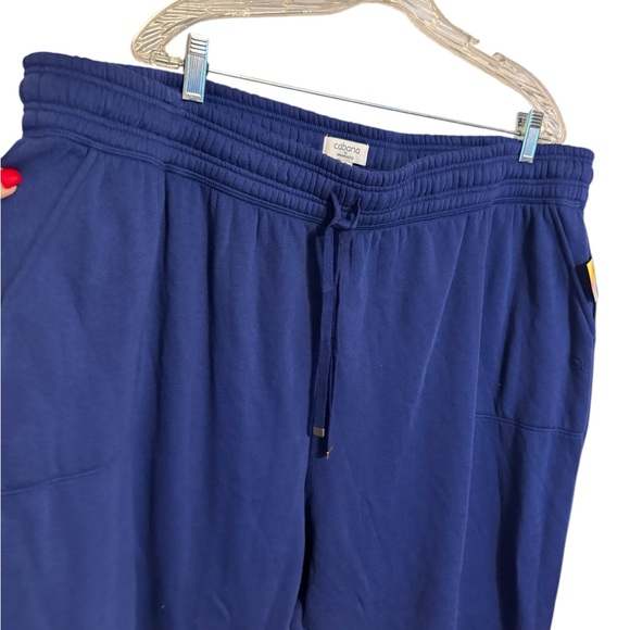 NWT Crown & Ivy CABANA Women's Navy Joggers  Multicolor Stripes   PLUS 4X  #J - Picture 2 of 8